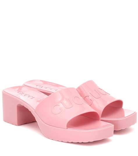 pink rubber gucci sandals|Gucci closed toe sandals.